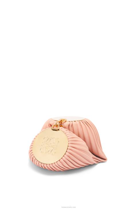 Loewe Bracelet pouch in nappa calfskin and brass 688V618 Women Pale Pink