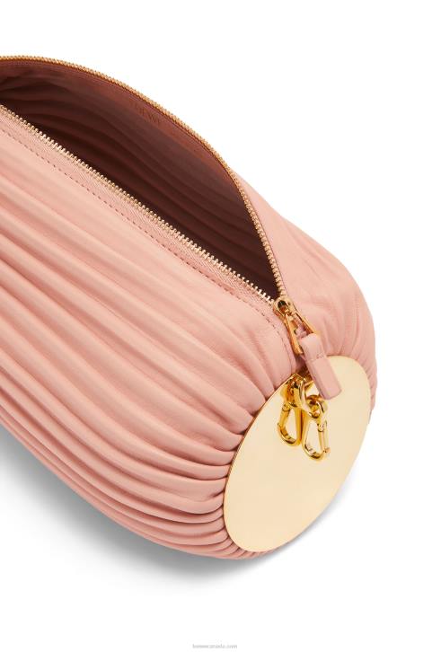Loewe Bracelet pouch in nappa calfskin and brass 688V618 Women Pale Pink