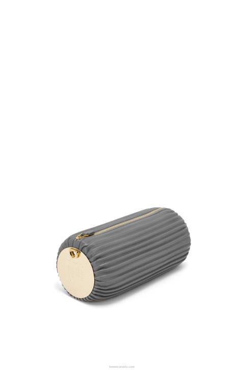 Loewe Bracelet pouch in nappa calfskin and brass 688V622 Women Asphalt Grey