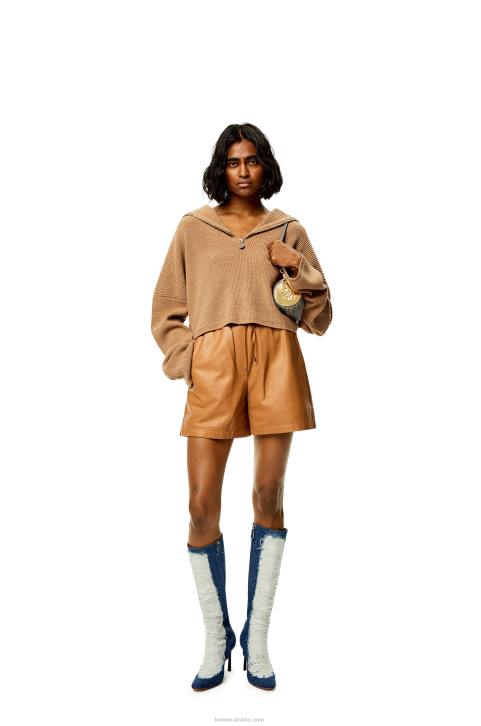 Loewe Bracelet pouch in nappa calfskin and brass 688V622 Women Asphalt Grey