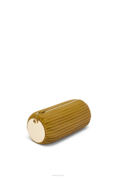 Loewe Bracelet pouch in nappa calfskin and brass 688V624 Women Ochre