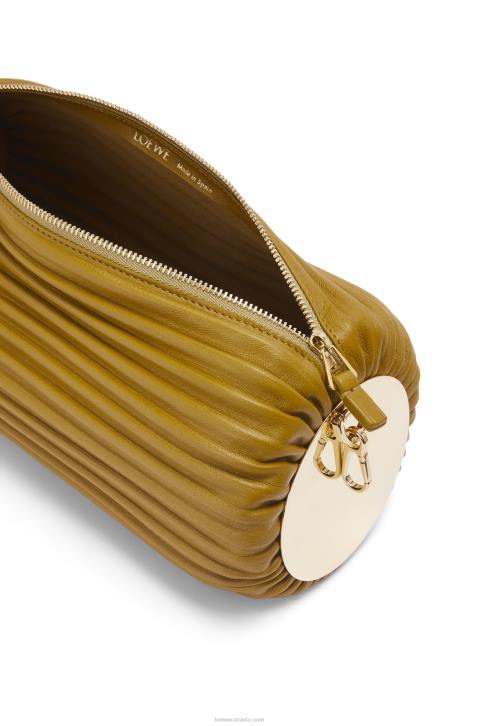 Loewe Bracelet pouch in nappa calfskin and brass 688V624 Women Ochre