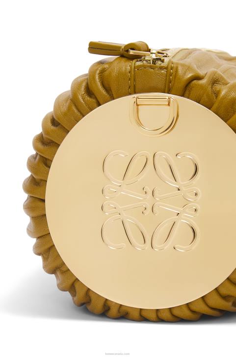 Loewe Bracelet pouch in nappa calfskin and brass 688V624 Women Ochre