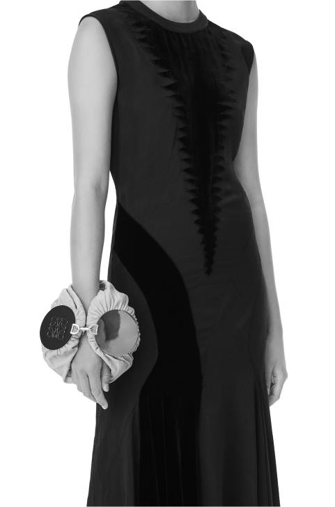 Loewe Bracelet pouch in pleated nappa 688V609 Women Vintage Khaki