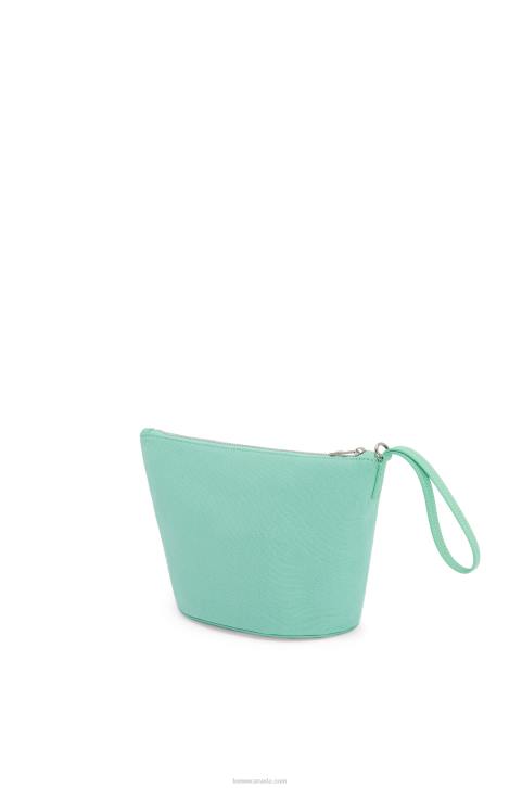 Loewe Cosmetic pouch in canvas and calfskin 688V592 Women Fresh Mint