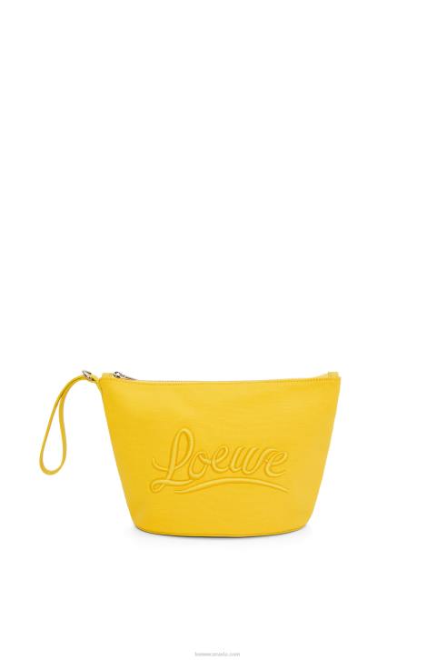 Loewe Cosmetic pouch in canvas and calfskin 688V593 Women Yellow