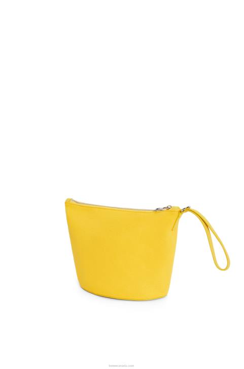 Loewe Cosmetic pouch in canvas and calfskin 688V593 Women Yellow