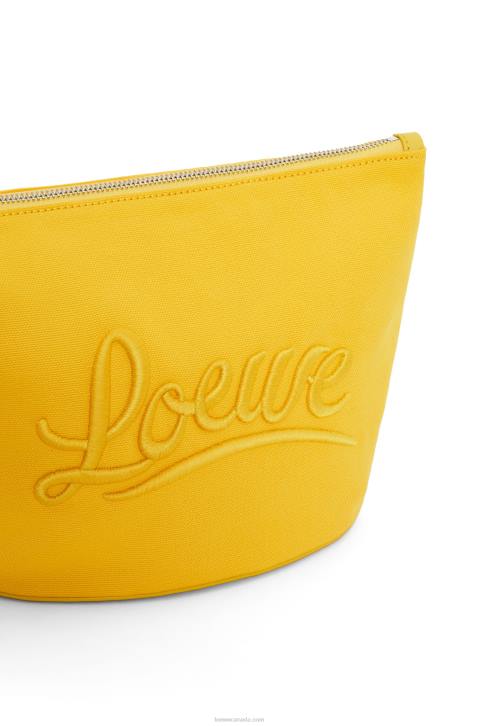 Loewe Cosmetic pouch in canvas and calfskin 688V593 Women Yellow