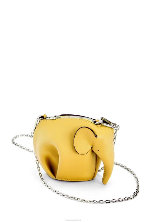 Loewe Elephant Pouch in classic calfskin 688V557 Women Yellow