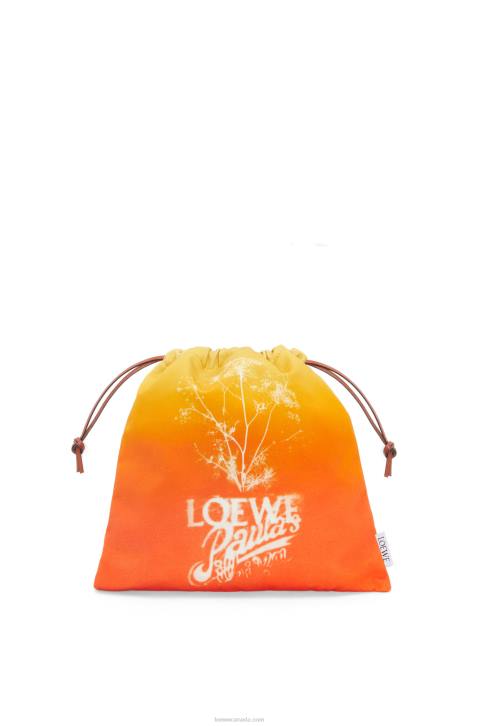 Loewe Fennel drawstring pouch in canvas 688V630 Women Orange