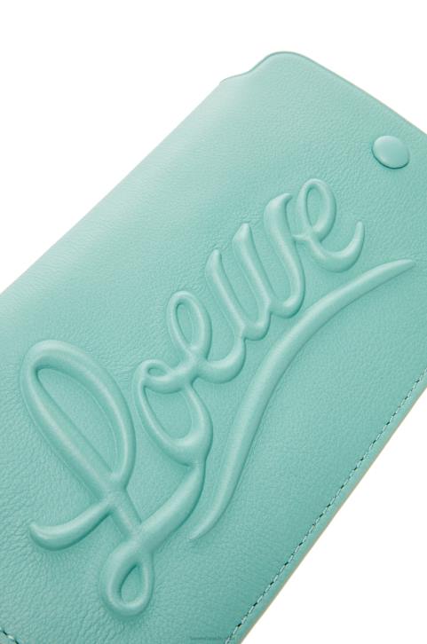 Loewe Loop pouch in classic calfskin 688V594 Women Fresh Mint