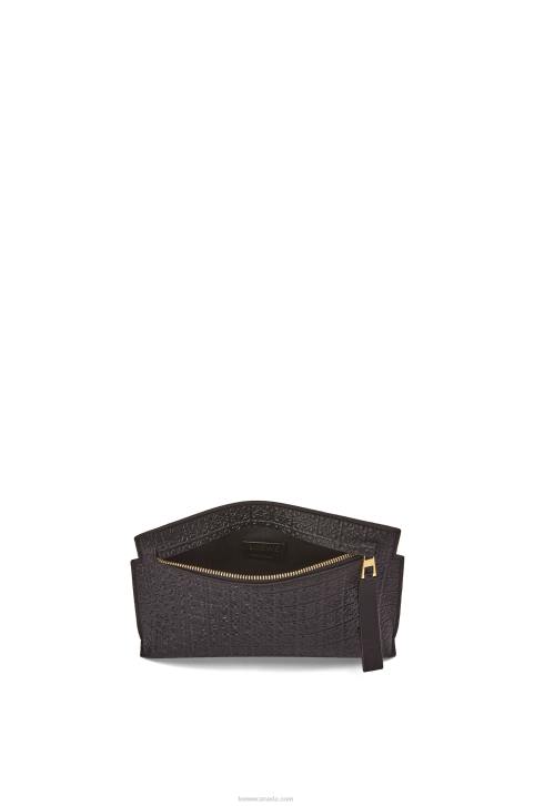 Loewe Mini Repeat T Pouch in embossed silk calfskin 688V610 Women Black