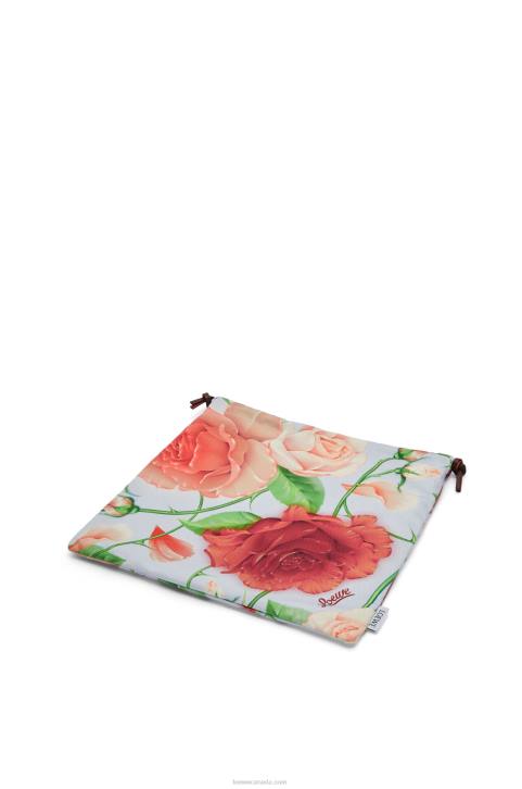 Loewe Roses drawstring pouch in canvas 688V587 Women Blue Lilac
