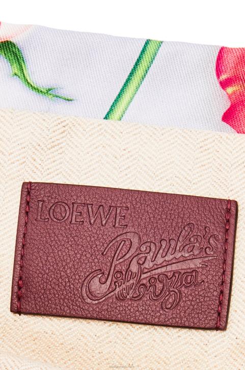 Loewe Roses drawstring pouch in canvas 688V587 Women Blue Lilac