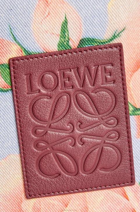 Loewe Roses oblong pouch in denim 688V584 Women Blue Lilac