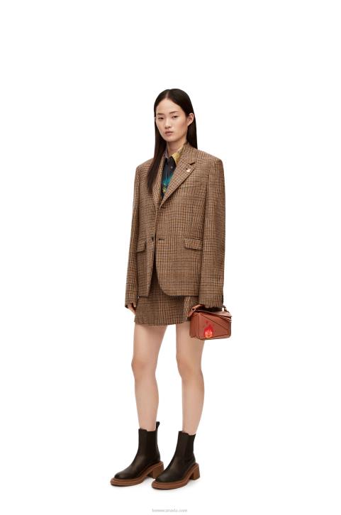 Loewe Calcifer mini Puzzle bag in satin calfskin 688V260 Women Rust