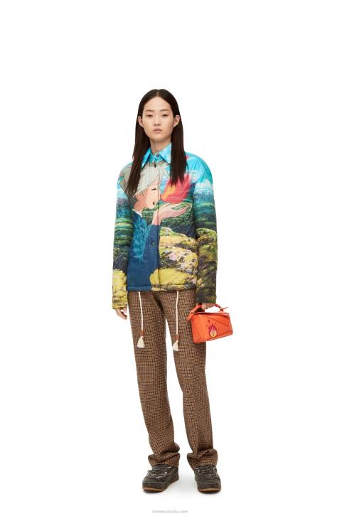 Loewe Calcifer mini Puzzle bag in satin calfskin 688V261 Women Orange