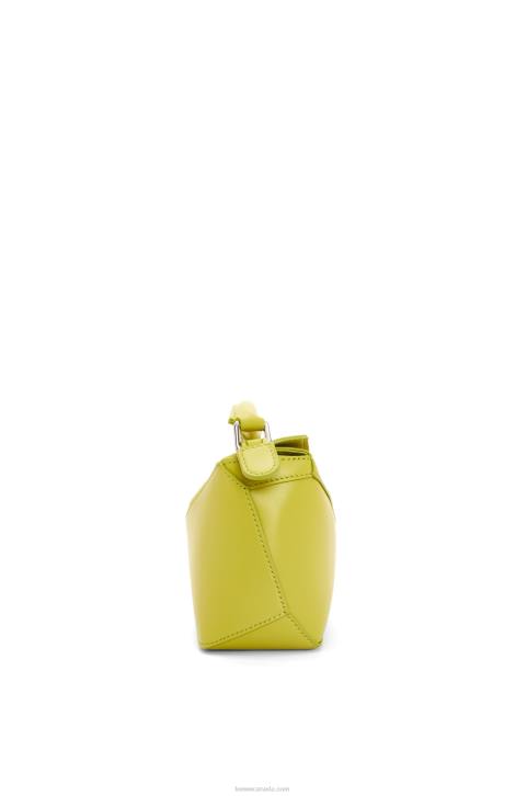 Loewe Mini Puzzle Edge bag in satin calfskin 688V211 Women Lime Yellow