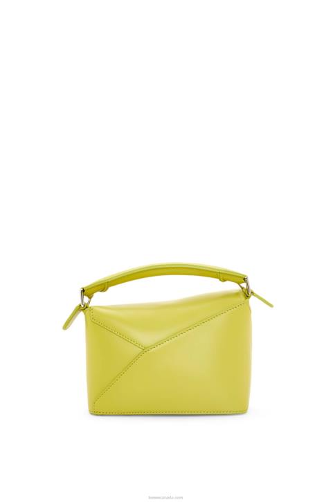 Loewe Mini Puzzle Edge bag in satin calfskin 688V211 Women Lime Yellow