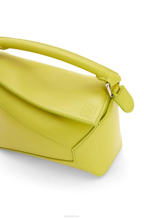 Loewe Mini Puzzle Edge bag in satin calfskin 688V211 Women Lime Yellow
