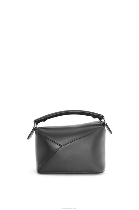 Loewe Mini Puzzle Edge bag in satin calfskin 688V219 Women Black