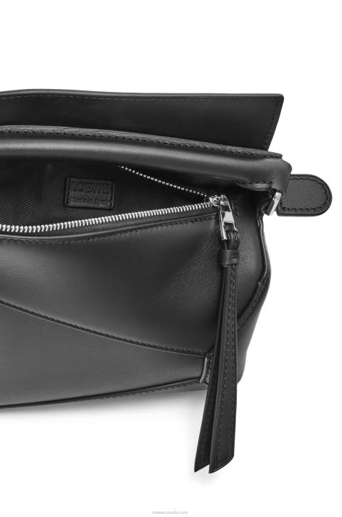 Loewe Mini Puzzle Edge bag in satin calfskin 688V219 Women Black