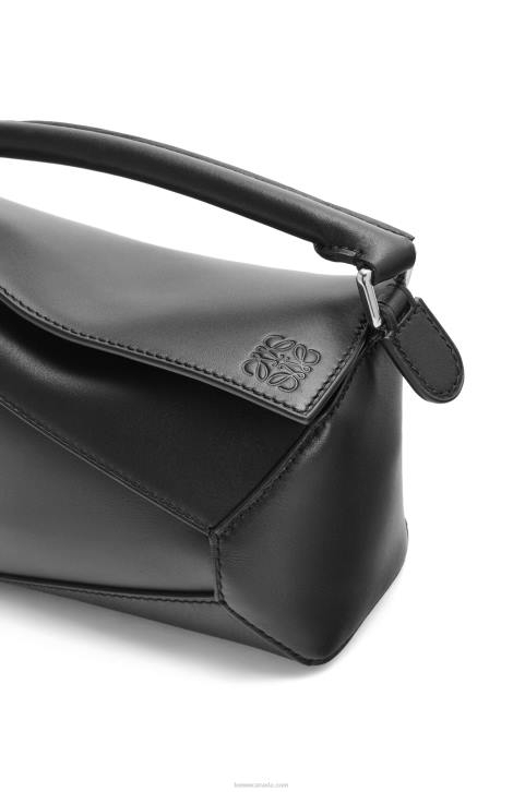 Loewe Mini Puzzle Edge bag in satin calfskin 688V219 Women Black