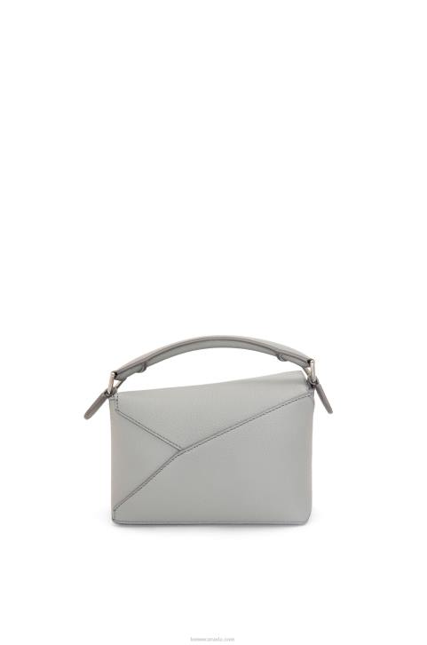Loewe Mini Puzzle Edge bag in soft grained calfskin 688V198 Women Pearl Grey