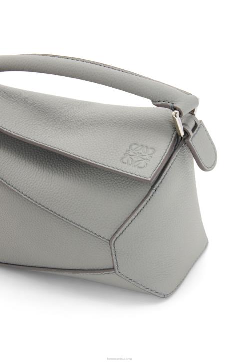 Loewe Mini Puzzle Edge bag in soft grained calfskin 688V198 Women Pearl Grey