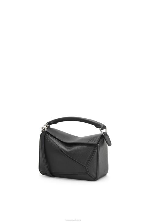 Loewe Mini Puzzle bag in classic calfskin 688V200 Women Black