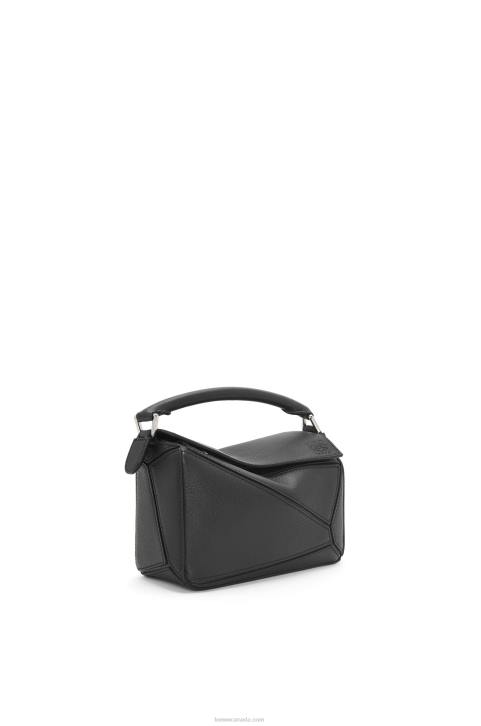 Loewe Mini Puzzle bag in classic calfskin 688V200 Women Black