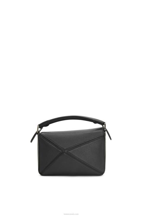 Loewe Mini Puzzle bag in classic calfskin 688V200 Women Black