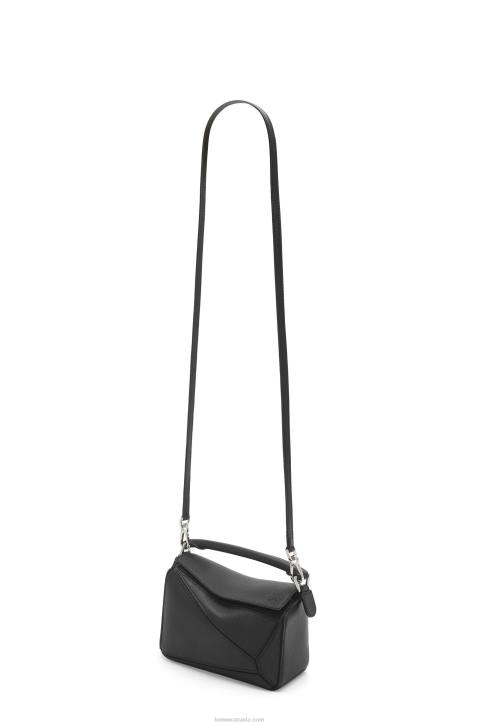 Loewe Mini Puzzle bag in classic calfskin 688V200 Women Black