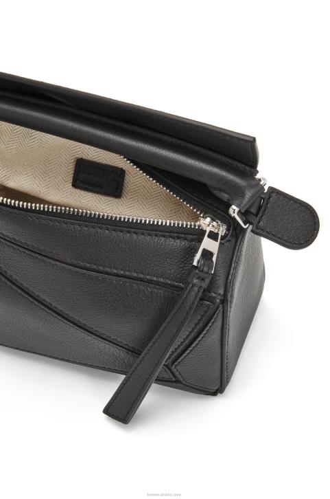 Loewe Mini Puzzle bag in classic calfskin 688V200 Women Black