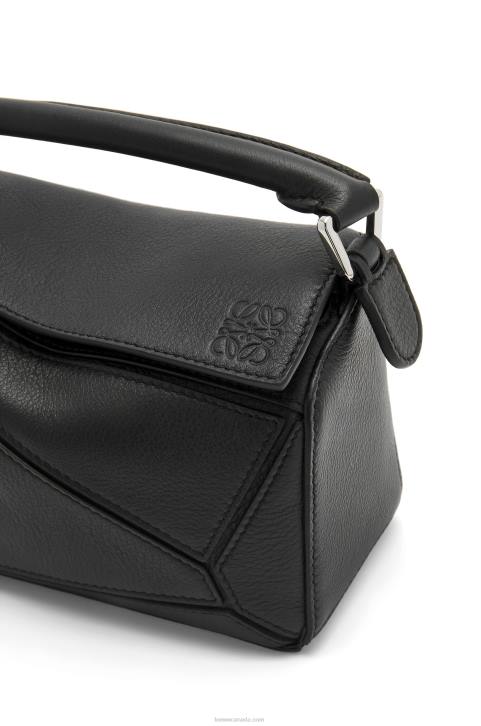 Loewe Mini Puzzle bag in classic calfskin 688V200 Women Black