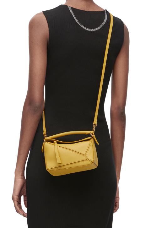Loewe Mini Puzzle bag in classic calfskin 688V201 Women Bright Ochre