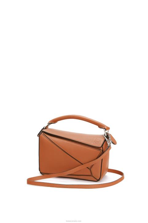 Loewe Mini Puzzle bag in classic calfskin 688V214 Women Tan