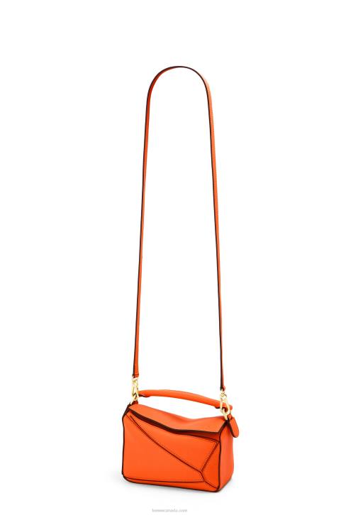 Loewe Mini Puzzle bag in classic calfskin 688V285 Women Orange