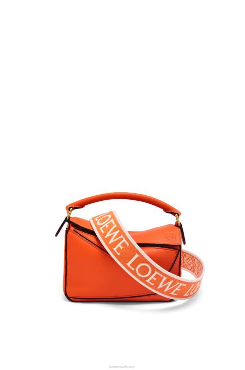 Loewe Mini Puzzle bag in classic calfskin 688V285 Women Orange