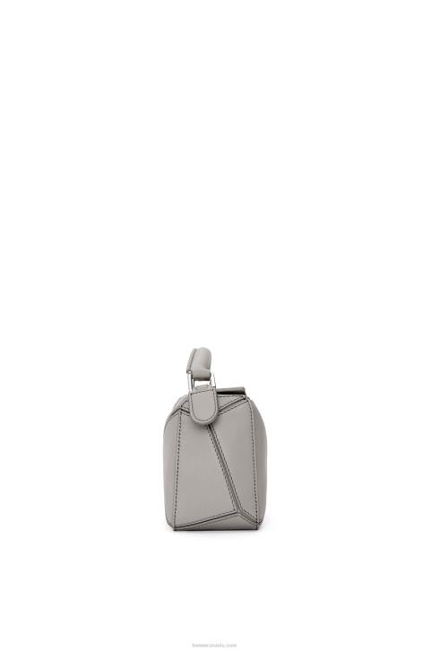 Loewe Mini Puzzle bag in classic calfskin 688V314 Women Pearl Grey