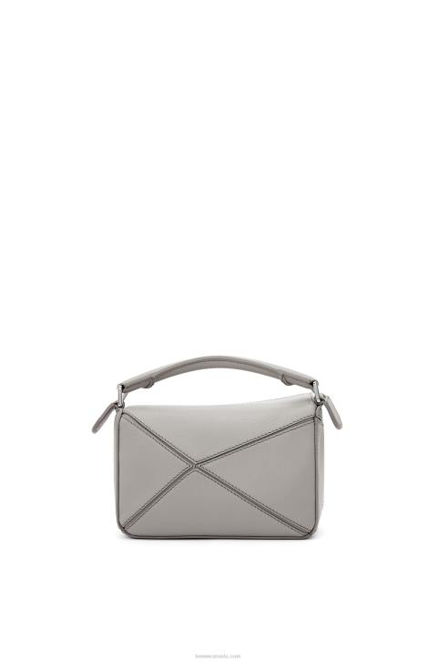 Loewe Mini Puzzle bag in classic calfskin 688V314 Women Pearl Grey