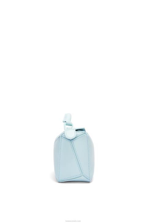 Loewe Mini Puzzle bag in satin calfskin 688V264 Women Aquamarine
