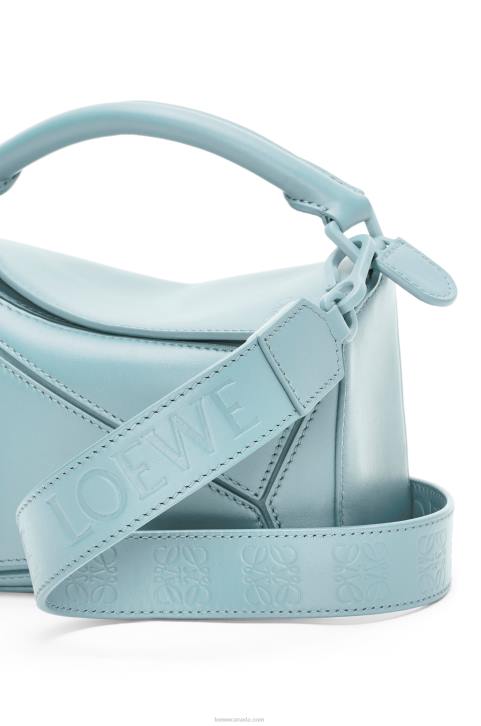Loewe Mini Puzzle bag in satin calfskin 688V264 Women Aquamarine