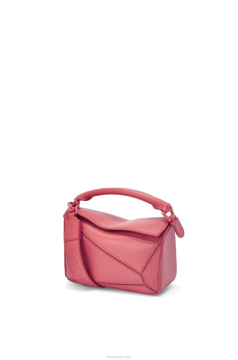 Loewe Mini Puzzle bag in satin calfskin 688V266 Women Plumrose