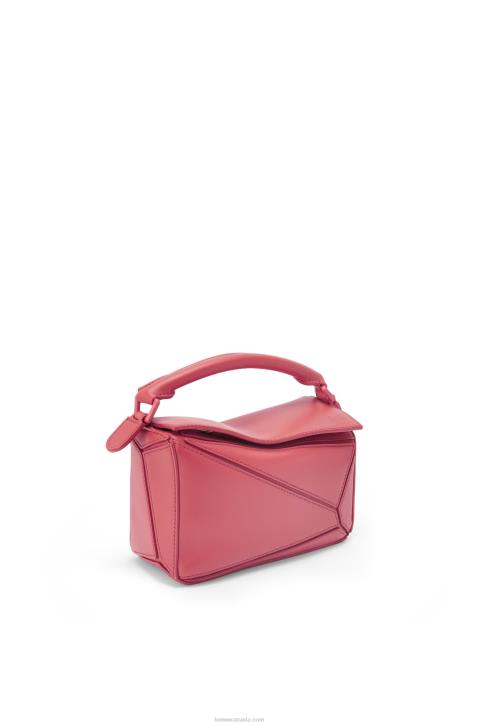 Loewe Mini Puzzle bag in satin calfskin 688V266 Women Plumrose