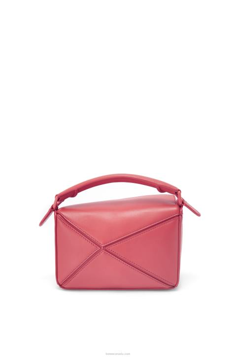 Loewe Mini Puzzle bag in satin calfskin 688V266 Women Plumrose
