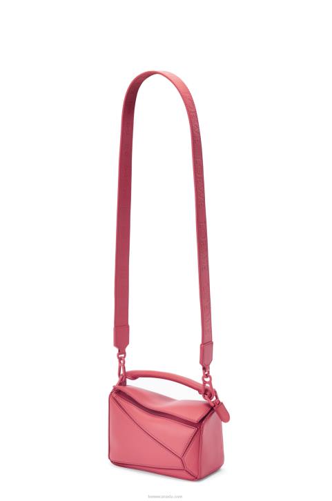 Loewe Mini Puzzle bag in satin calfskin 688V266 Women Plumrose