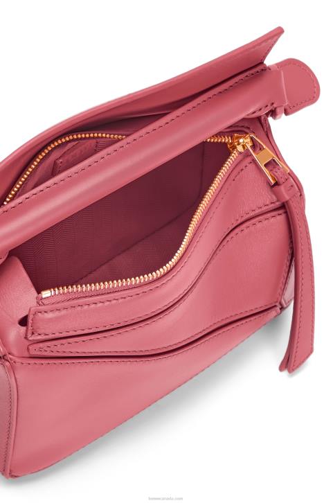 Loewe Mini Puzzle bag in satin calfskin 688V266 Women Plumrose