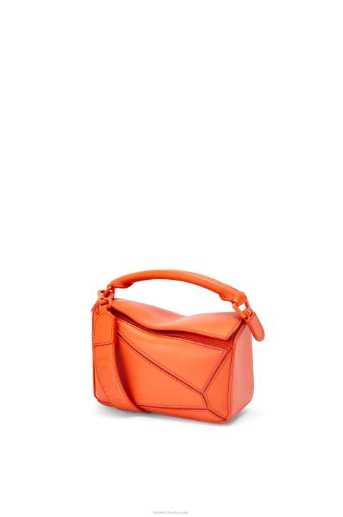 Loewe Mini Puzzle bag in satin calfskin 688V271 Women Orange