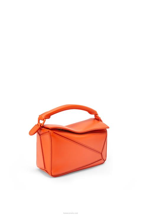 Loewe Mini Puzzle bag in satin calfskin 688V271 Women Orange